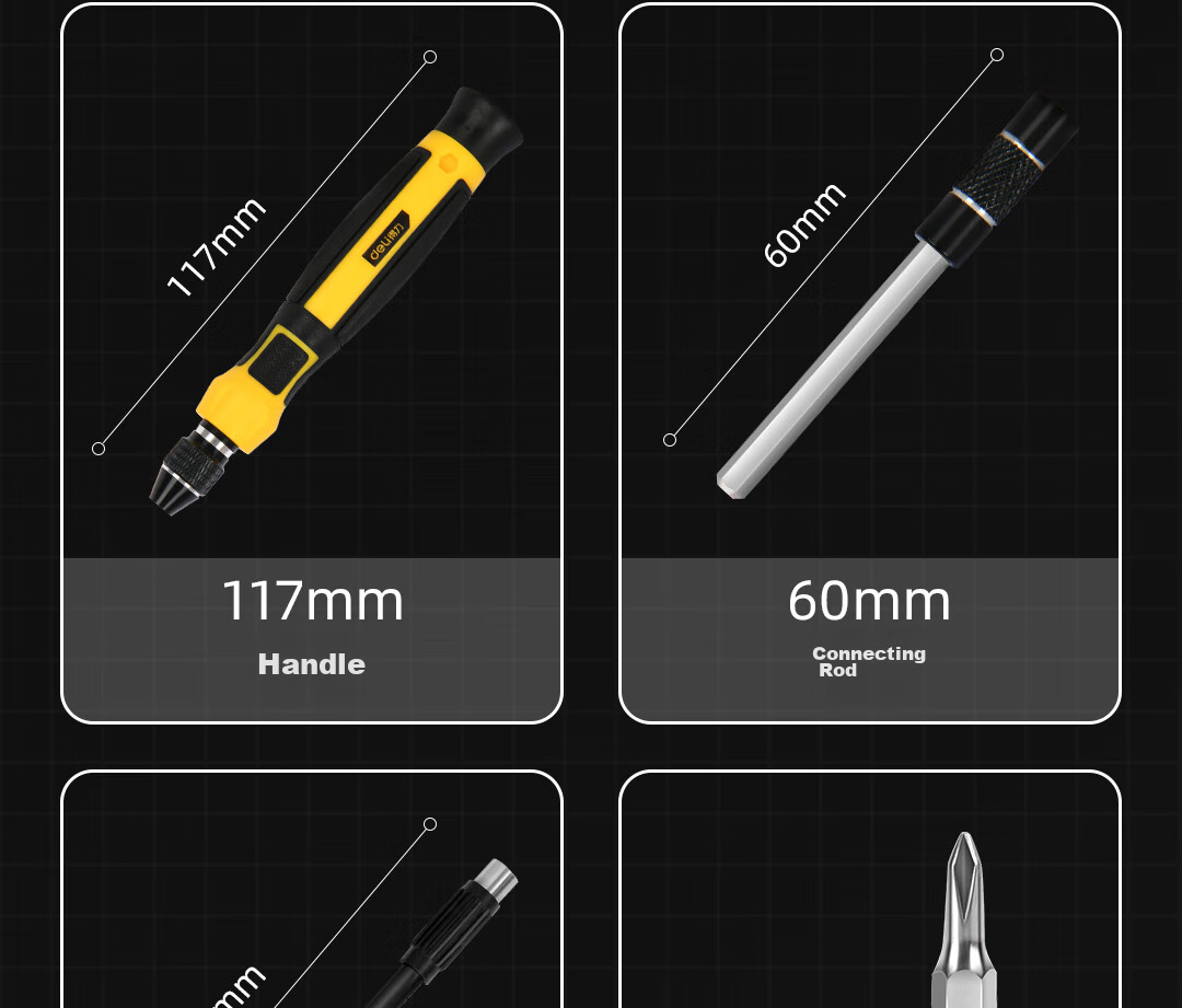 Deli Multifunctional Precision Repair Electronic Screwdriver Set, 65 Pieces, Mobile Phone Repair Screwdriver Kit 9