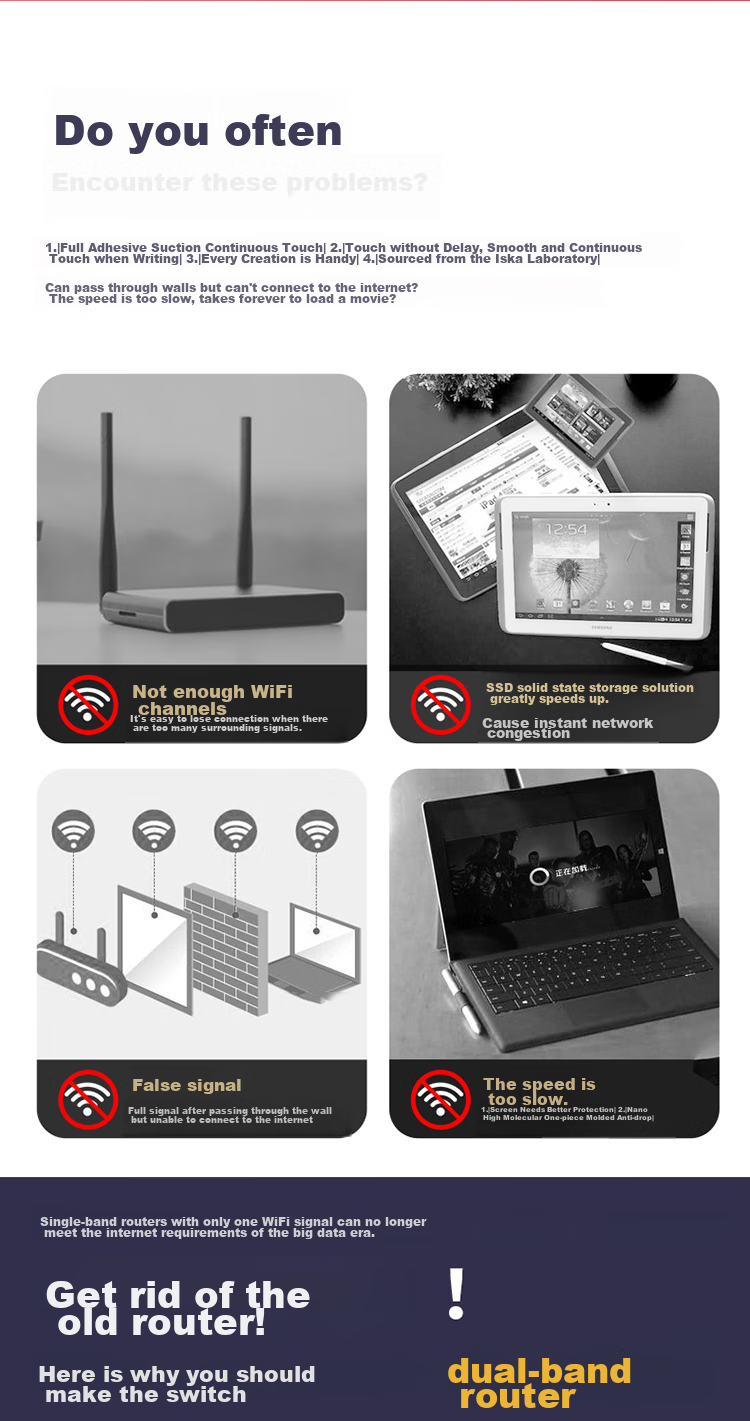 Wavlink Full Gigabit Wireless WiFi Router, AC1200M Dual-Band 5G High-Speed Wall-Penetrating Home Router, Full Gigabit Wired Port WiFi Gaming Router D2G 4