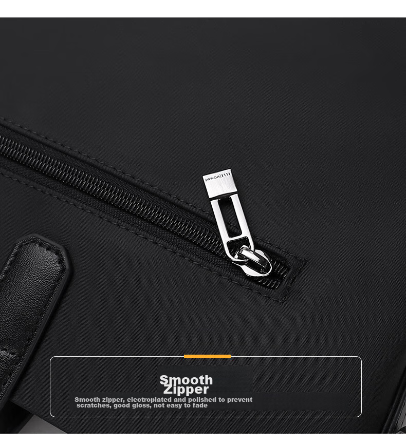 ELLE HOMME Business Men's Briefcase, Fashionable Canvas Crossbody Handbag, Casual 14-Inch Laptop Bag 02210 Black 7