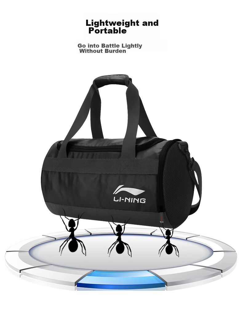 Li-Ning Swimming Bag Beach Water Storage Waterproof Pouch with Dry And Wet Separation for Men And Women, Model 700-1, Black 7