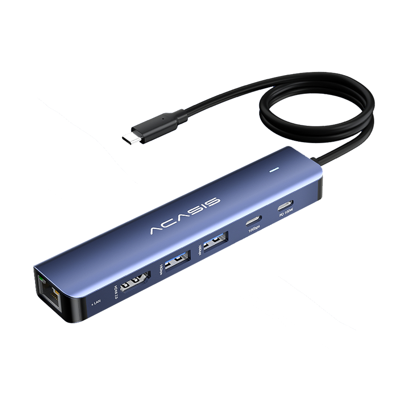 Acasis Type-C 3.2 Desktop Expansion Dock, HDMI Port, 10Gbps Transmission, 4K 60Hz, Gigabit Ethernet Port, Compatible with Apple Mac Mini, 1 Meter DS-9901M1