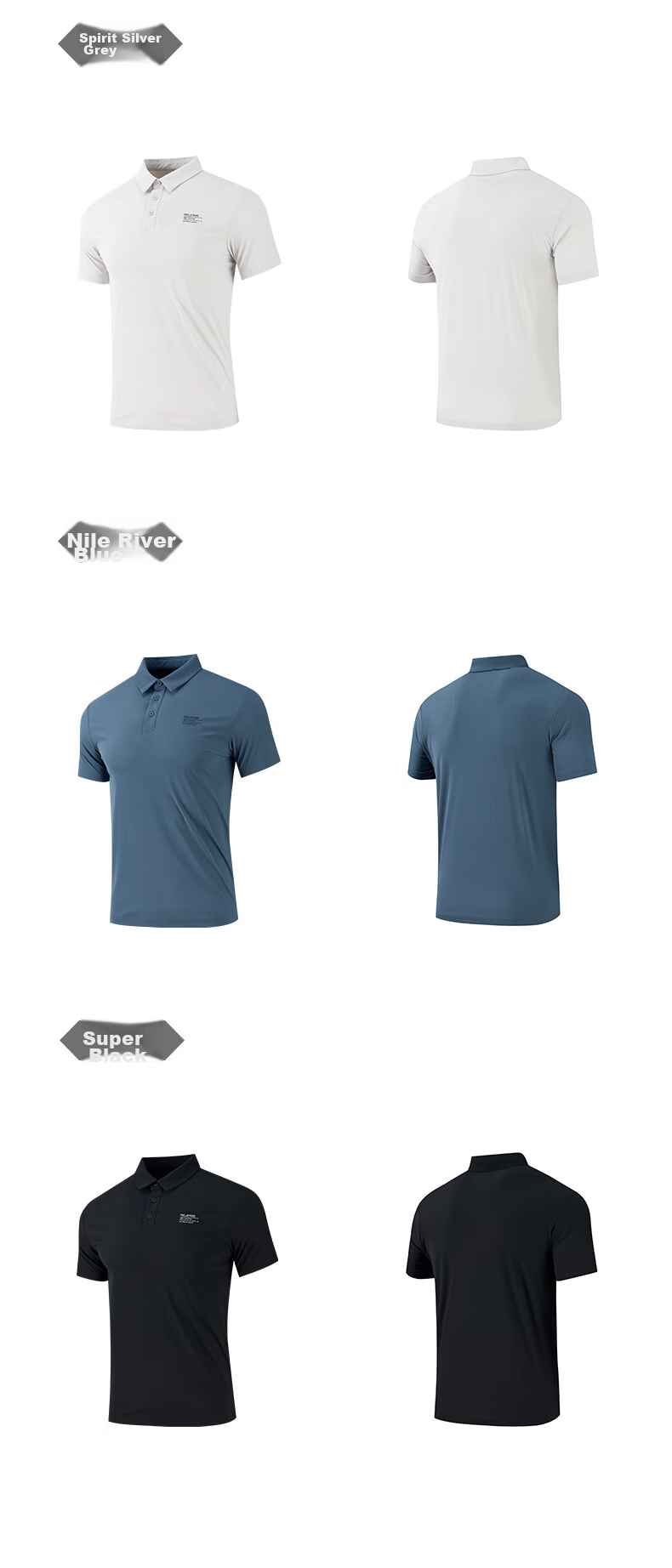 361° Men's Short Sleeve T-Shirt Spring Summer Polo Shirt Sportswear Fitness Loose Ice Silk Sun Protection 652524103D-6 62
