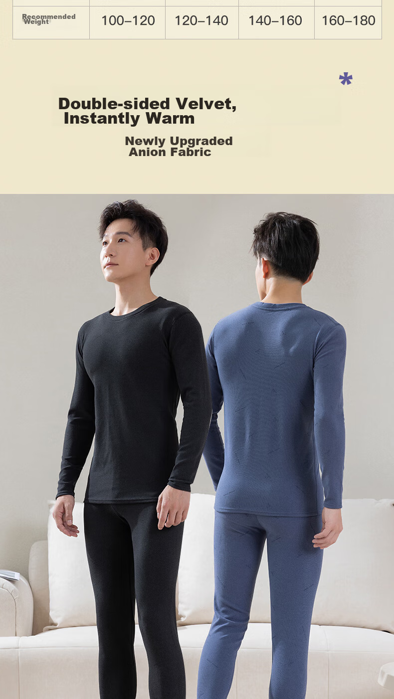 LangSha Cotton Sweater Men's Autumn Underwear Set, New Autumn And Winter Slim-Fit Thin Thermal Underwear for Young Me 5