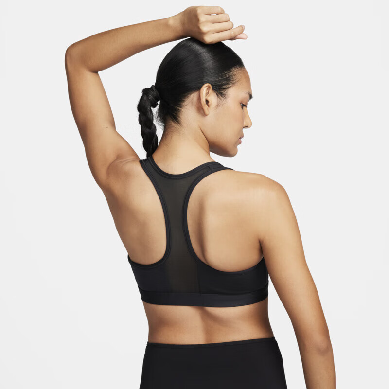 NIKE Women's Sports Bra AS W NK DF SWOOSH Sportswear FN2732-010, Black, Size M