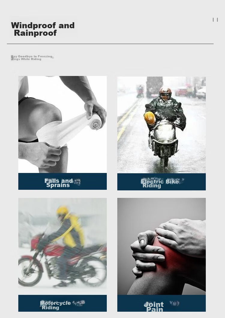 BWNK Winter Motorcycle Thick Knee Pads, Electric Scooter Warm Knee Guards, Battery-Powered Vehicle Leg Protectors, Long Style 3