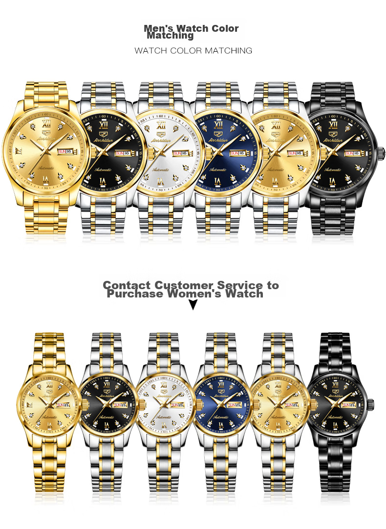 JIN SHI DUN Men's Automatic Mechanical Watch Swiss Certified Brand Luminous Ruby Bearings Valentine's Day Gift for Boyfriend 17