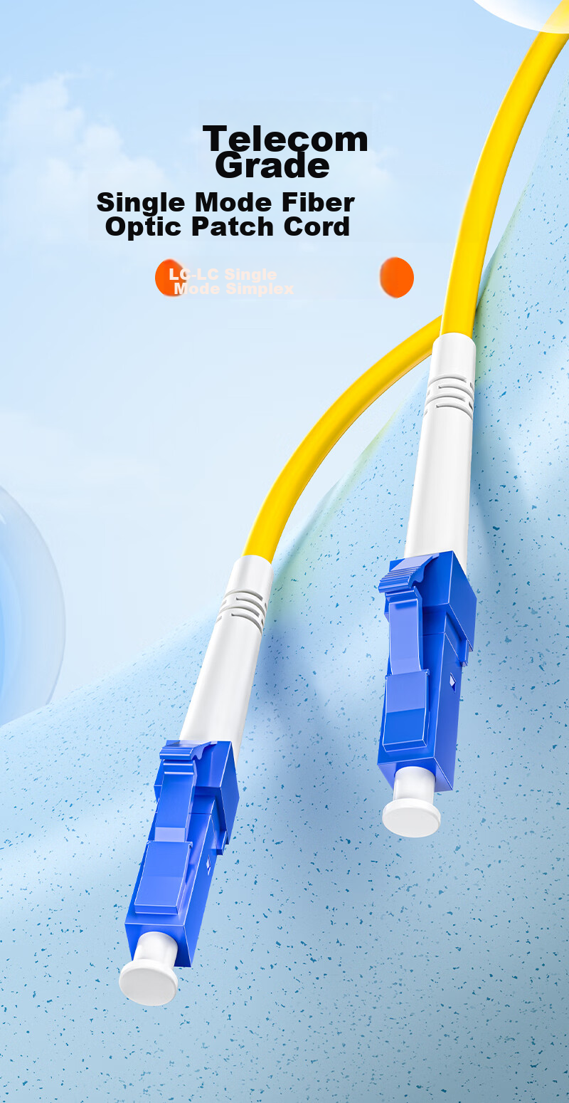 SAMZHE Fiber Optic Patch Cable, LC-LC Single-Mode Single-Core Telecom Grade 3.0 Diameter UPC Fiber Pigtail, Flame-Retardant Low-Smoke Zero Halogen, Data Center Fiber Network Cable, 5 Meters G0-LCLC05 1