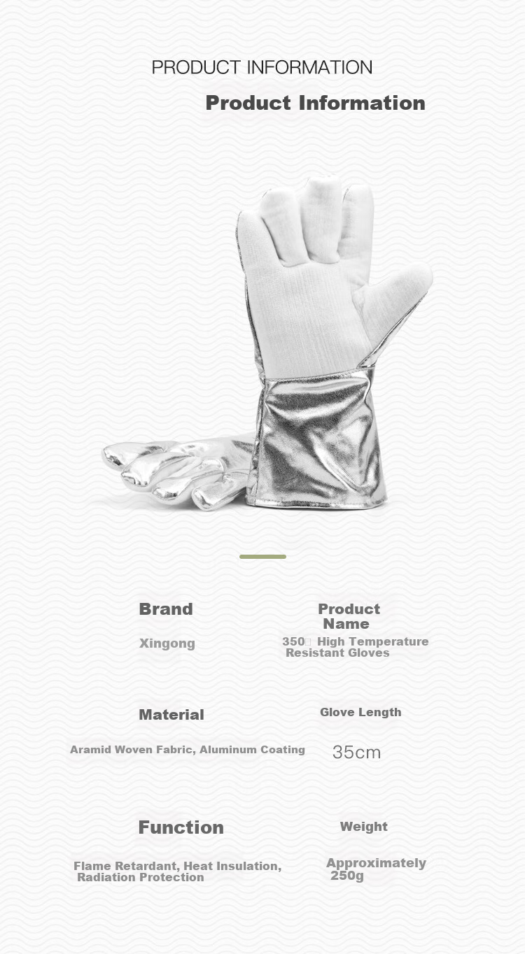 XINGGONG Heat-Resistant Gloves, Insulated, Flame-Retardant, Anti-Scalding, Microwave Oven And Baking Gloves, Protective Work Gloves, 350 Degrees, 1 Pair 7