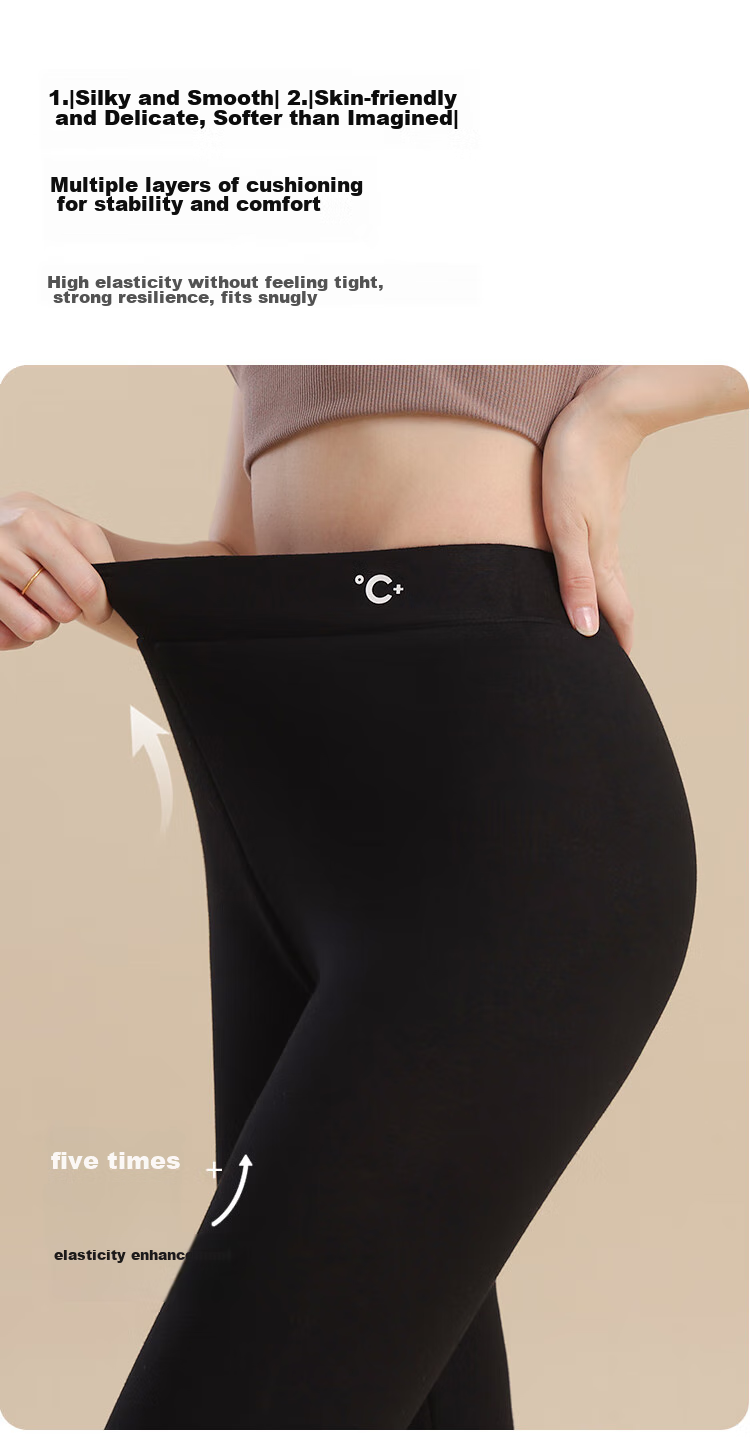 MiiOW Fleece-Lined Leggings for Women, New Style for Autumn And Winter 2026, Thick Warm Flat-Front Brushed Fleece-Lined Leggings for Outer Wear 9