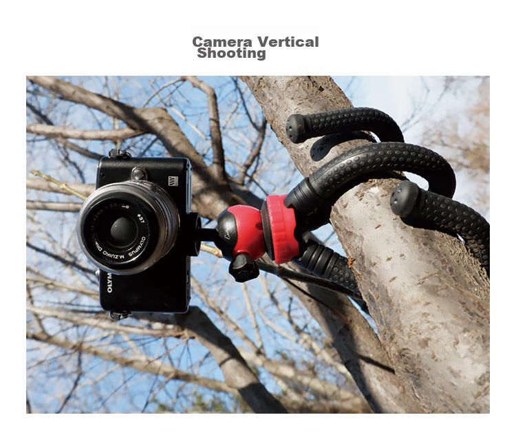 Earlymen EM-123 Octopus Desktop Tripod, Vlog Short Video Host Desktop Stand, Phone Selfie Stand, Portable Versatile with Phone Clamp + Remote Control 20
