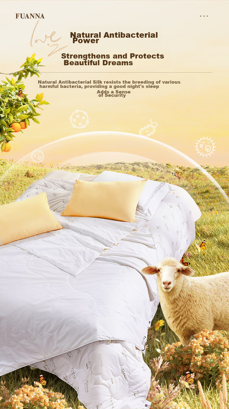 FUANNA Shunuan 100% Wool And Silk, Two-In Mother-Child Quilt, Thickened, 8.8 Jin (4.4 Kg), 203*229cm, White 4