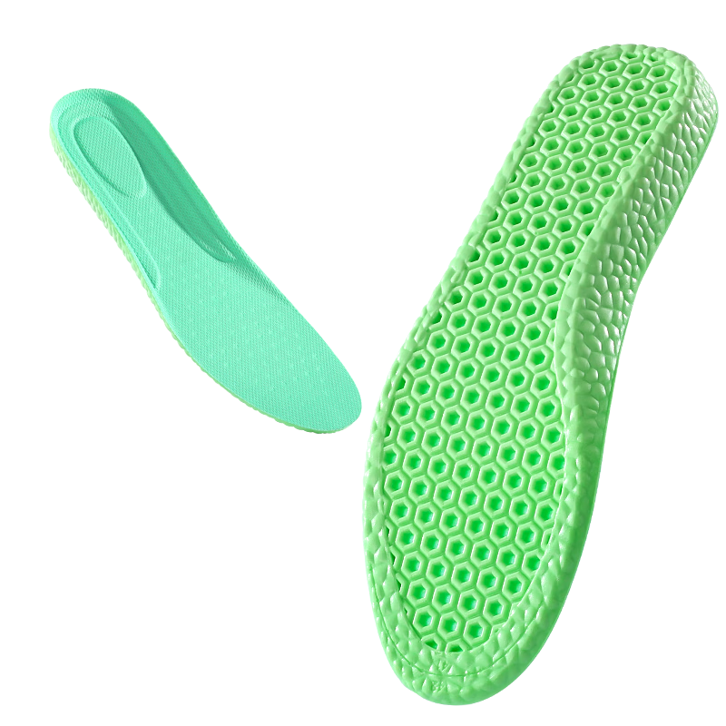 3AnGnI Antibacterial And Odor-Resistant Insoles for Men And Women, Sports Military Training Shock-Absorbing Breathable Biodegradable Eco-Friendly Material, 2 Pairs, Size 43-44