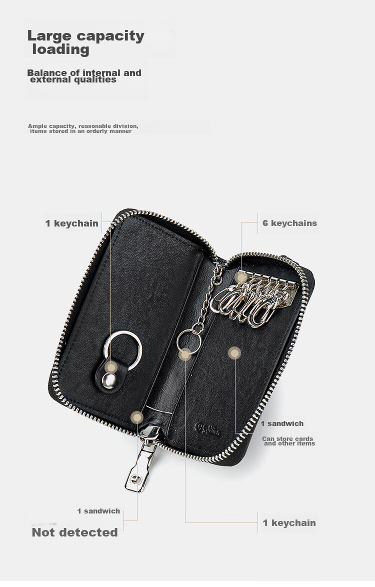 Goldlion Men's Key Case Gift Box, Card Holder, Male Keychain, Waist-Hanging Key Ring, Birthday Gift for Gifting 5