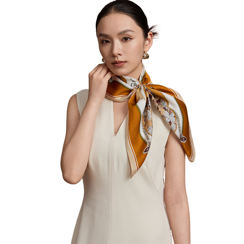 Shanghai Story 100% Mulberry Silk Crepe Satin Scarf Gift Box for Mom New Year Birthday Gift Women's Neck Scarf