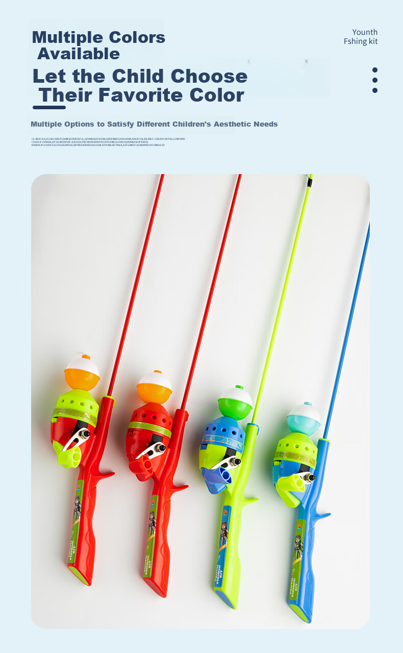 Weilianmeng Blue Children's Fishing Rod Set for Beginners And Novices, Mini Short Section Fishing Rod And Fishing Tackle 9