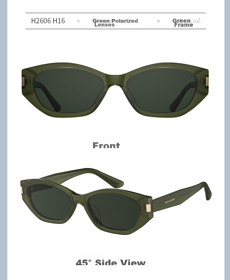 HELEN KELLER Sunglasses for Men And Women, New Style UV Protection Polarized Sunglasses for Driving, Outdoor Sun Protection, High-End Cat-Eye Sunglasses 45