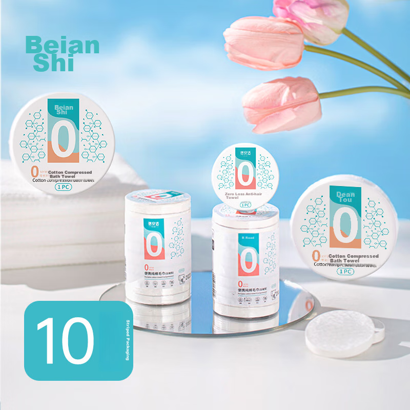 Briars Одноразовые сжатые салфетки для умывания, портативные полотенца для лица из чистого хлопка, 100% сжатые, 10 шт.