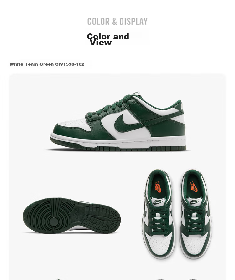 NIKE DUNK LOW(GS) Children's And Women's Sneakers, Spring And Summer Black And White Panda CW1590-100, Size 36.5 8