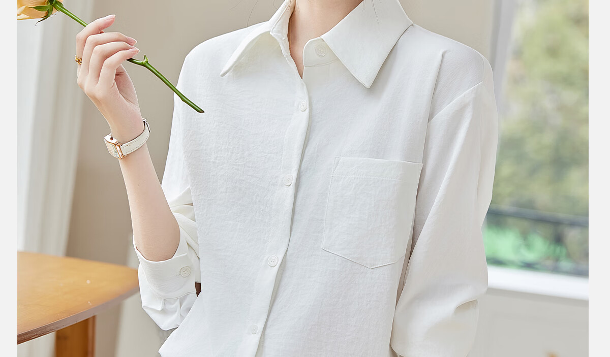 PinCai Women's Long Sleeve Shirt Autumn Winter Thickened Office Wear Versatile Blouse P144C6003 7