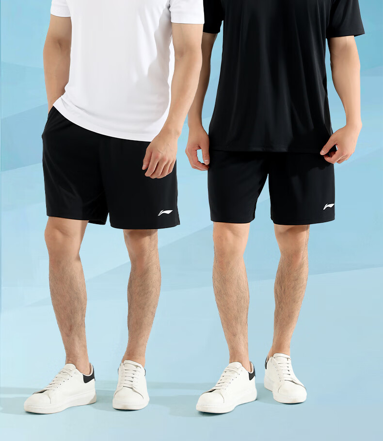 Li-Ning Vest Set, Summer Running Sports, Men's Quick-Dry Shirt, Fitness Breathable Training, Martial Arts Shorts, T-Shirt Two-Piece Set 2