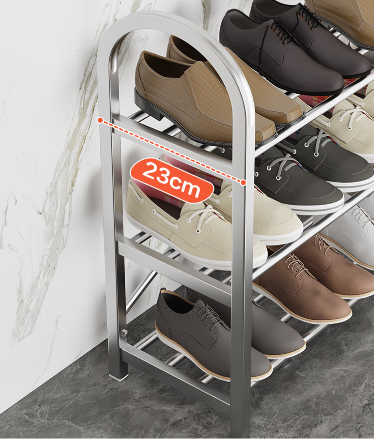 QIAONAMEI Stainless Steel Shoe Rack, Thickened Multi-Layer Simple Shoe Stand, Dormitory Entrance Home Storage Rack QNM1106-SR(A) 10