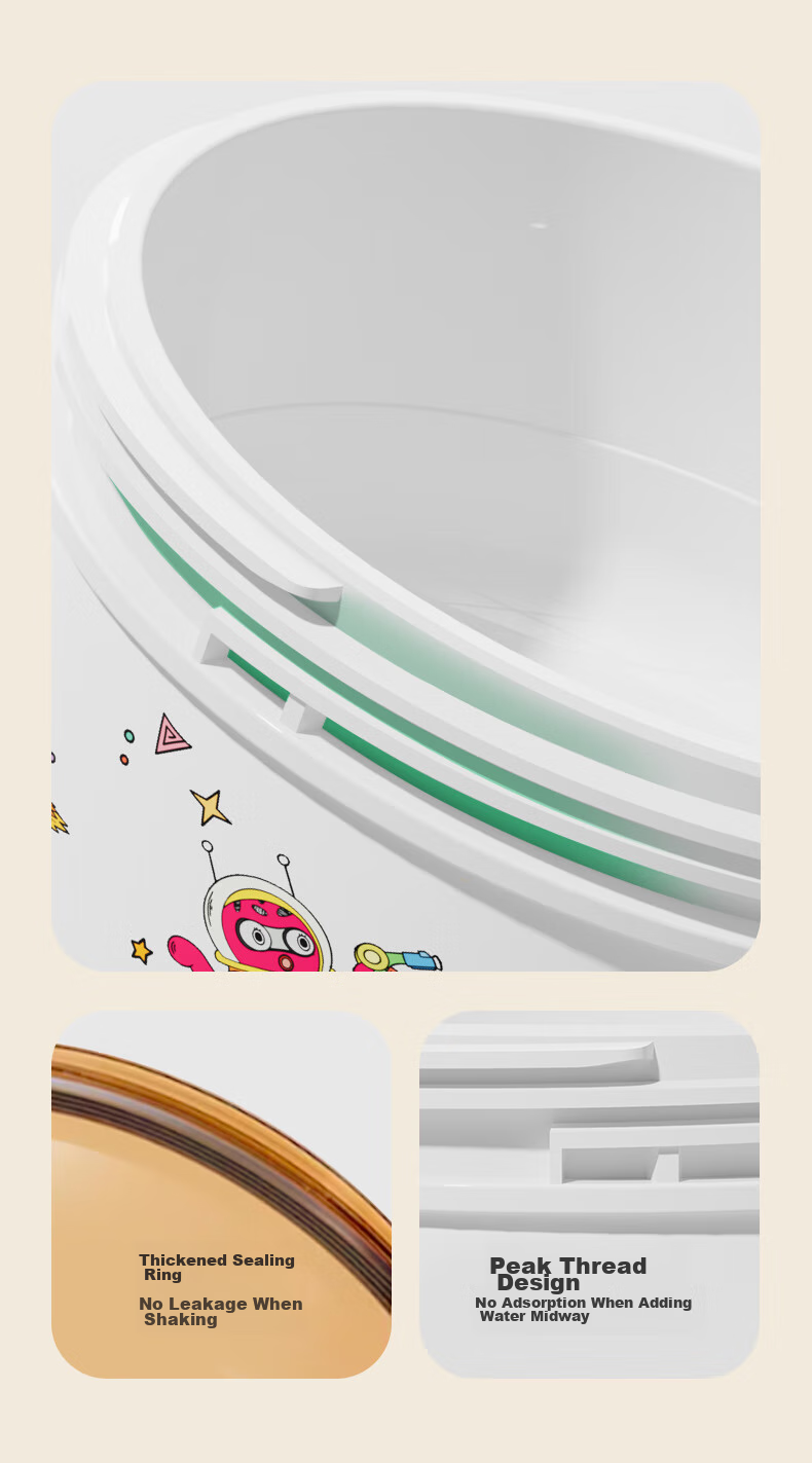 PLODON Baby Food Bowl with Temperature Control Water Injection, 316 Stainless Steel Insulated Feeding Bowl, Anti-Fall Children's Tableware for Infants 11