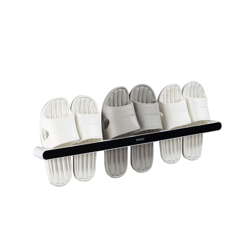 Ecoco No-Drill Slipper Rack, Draining Hanger, ABS Material, 60-70cm Extended Version, Bathroom Toilet Door Back Storage