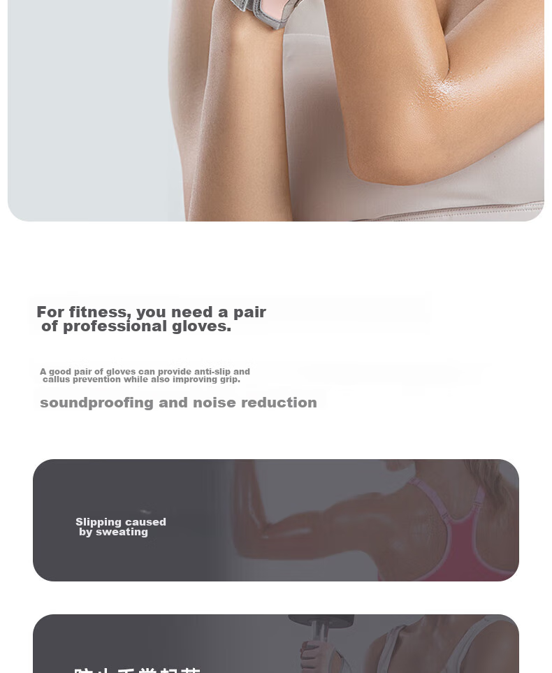 LAC Fitness Gloves for Women, Sports Barbell Dumbbell Cycling Half-Finger Breathable Palm Protection Silicone Non-Slip Quick-Release 2
