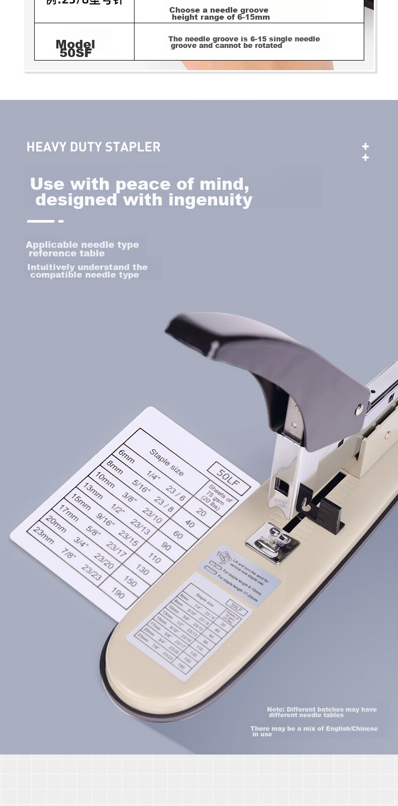 KW-Trio Heavy-Duty Stapler, Large Capacity Office Stapler, Thickened 23 Series, Can Staple up to 100 Pages 8