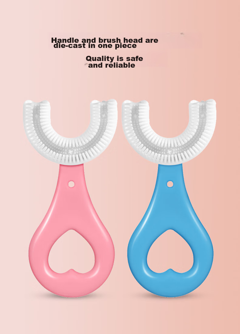 BATUREL Children's Toothbrush, U-Shaped Manual Silicone Soft Bristles, for Ages 2-3 Infant Toddler Kids Toothbrush, Oral Cleaning Device 7