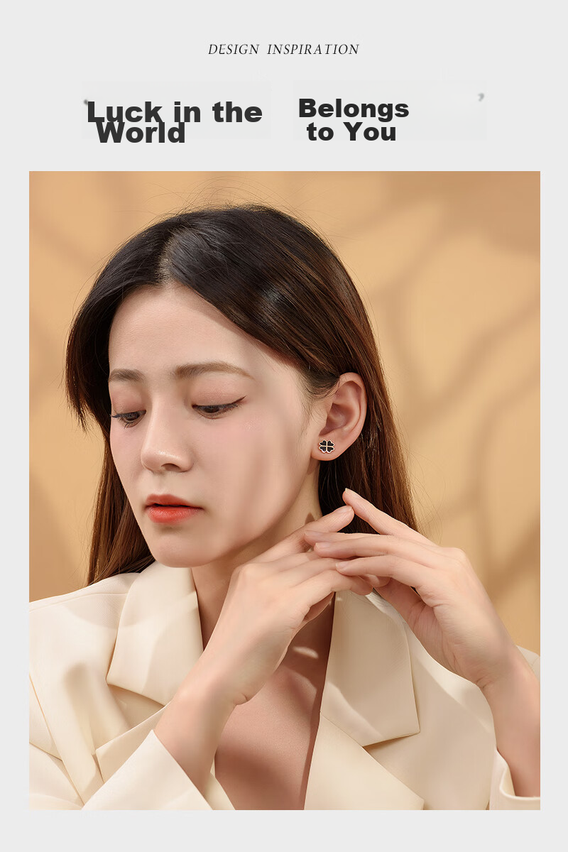 MANHE S925 Silver Four-Leaf Clover Stud Earrings for Women, New 2026 Style, Birthday Gift for Wife Or Girlfriend 3