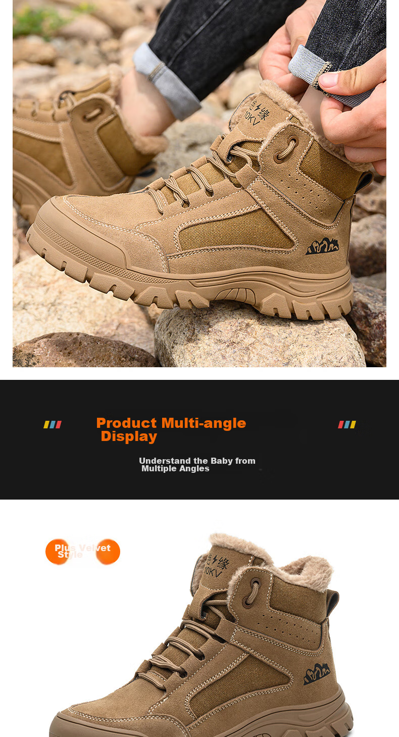 LAOGUANJIA Men's Safety Shoes, Anti-Smashing, Puncture-Resistant, 10KV Insulated Electrician Shoes, High-Top Work Safety Shoes 318 Size 36 16