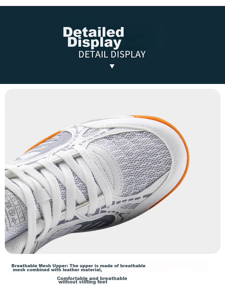 Shuangxingbate Low-Top Sports Table Tennis Badminton Shoes with Tendon Sole, Breathable Mesh Upper, Casual Running Competition Training Shoes for Men And Women Couples 12
