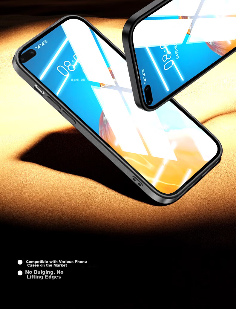 Baozou [No Dust Warehouse 2 Pieces - Replacement Guaranteed] Tempered Glass Screen Protector for Huawei P40, Full Coverage HD Glass Protective Film for Huawei P40 Smartphone 10