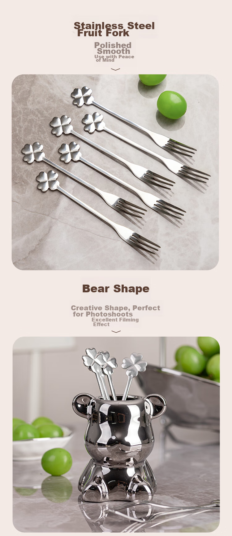 Banwushenghuo 304 Stainless Steel Fruit Fork, Luxury Household Dessert Fork, Cake Fork, Fruit Pick, Exquisite Fruit Fork Set 10