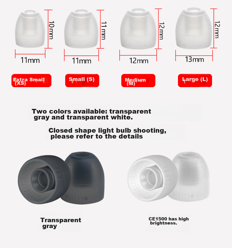 Masentek Ear Tips And Eartips for Sony WF-1000XM3/H800/WI Bluetooth Headphones, Silicone, Gray 5