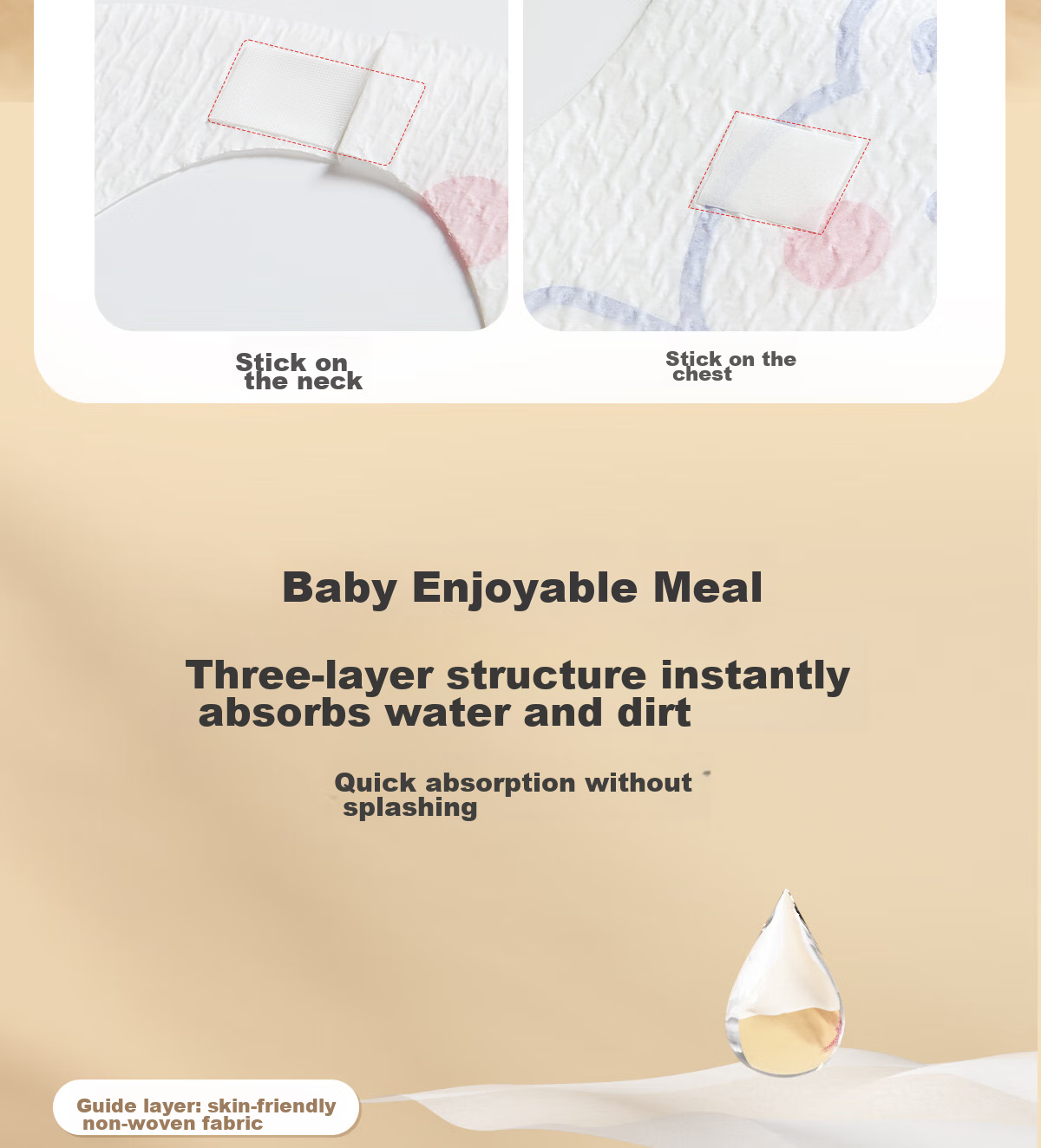 Mianzhirun Disposable Bibs, Baby Drool Bibs, Washable Bibs, Individually Wrapped, 20 Pieces * 2 Packs 9