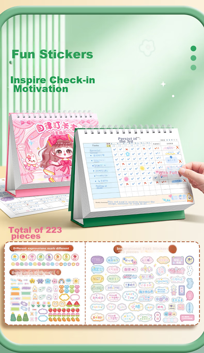 Tianshun Self-Discipline Check-In Book, Study Planner, Good Habit Formation, Time Management, Monthly And Weekly Planning, 2025 Calendar, Winter Vacation Daily Tasks, Elementary School Student Schedule Book - Space Adventure 10