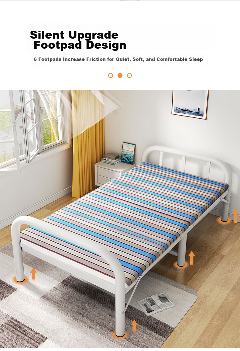 Quanpinwu Folding Bed, Single Bed, Nap Bed, Simple Portable Bed for Rental Apartments, Hospital And Home Use, Accompanying Bed, Camp Bed 6