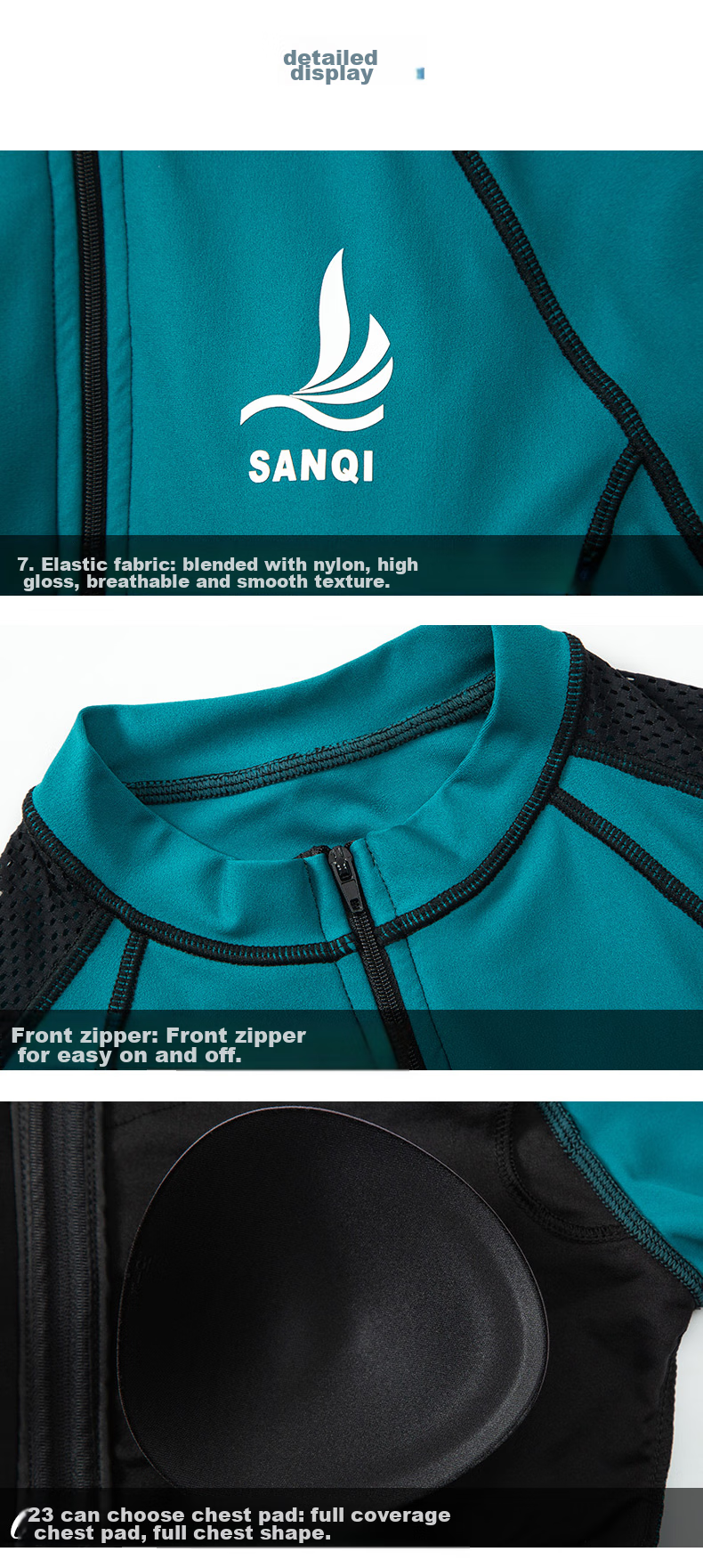 Sanqi Women's Two-Piece Swimsuit, Long Sleeves, Boyshorts, Slimming, Tummy Control, Plus Size, Conservative, Sporty Style, Suitable for Hot Springs And Beach, Green XXXL 11
