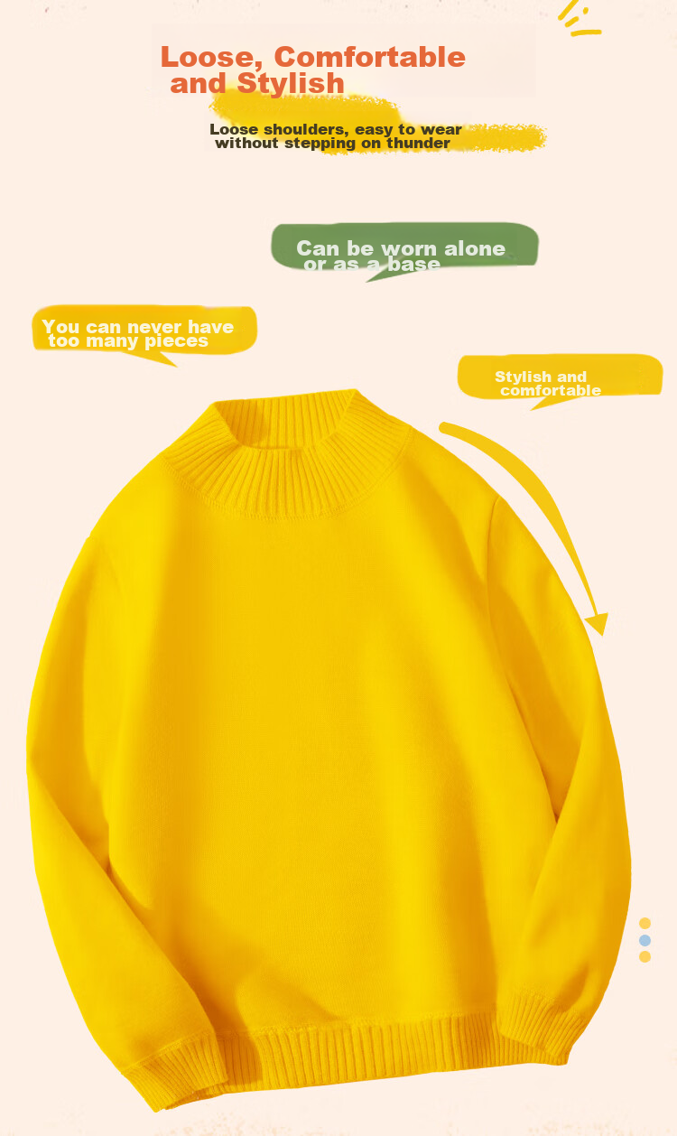 Baleno Girls Fleece Lined Sweater Winter Stylish Half Turtleneck Knitwear Kids Warm Base Layer Top 4