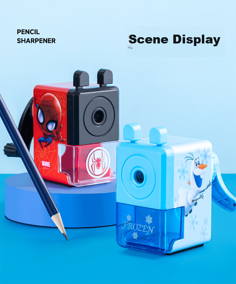 Disney Elementary School Pencil Sharpener, Simple Hand-Cranked Pencil Sharpener/Sharpener Blade/Sharpening Wheel, Portable Children's Pencil Sharpener Graduation Gift Elsa 13