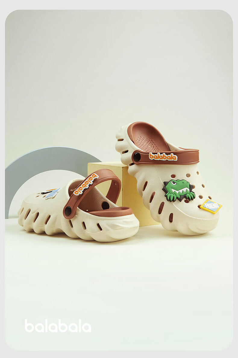 Balabala Dinosaur Kids Clog Shoes Baby Slippers Boys Indoor Soft Sole Beach Sandals Summer Outdoor Shoes for Older Boys 9