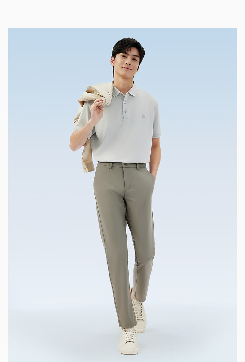 Hodo [Lin Gengxin's Style] Modal Silk Short-Sleeve Cool-Feeling Antibacterial Polo Shirt, Collared T-Shirt 25