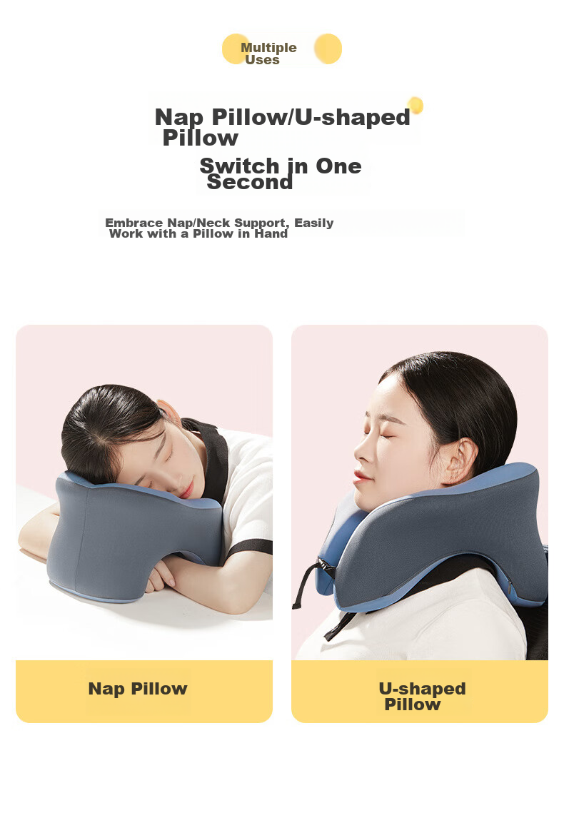 Jingmao Nap Pillow, Face-Down Pillow, Office Nap Aid, Lunch Break Pillow, U-Shaped Pillow, for Primary School Students And Adults, Face-Down Sleeping Pillow 12