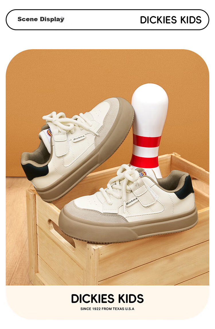 Dickies Children's Canvas Shoes, New Spring And Summer Style for Girls, Casual Shoes with Fleece Lining, Comfortable Training Shoes for Older Kids, Lightweight Versatile White Sneakers for Students 18