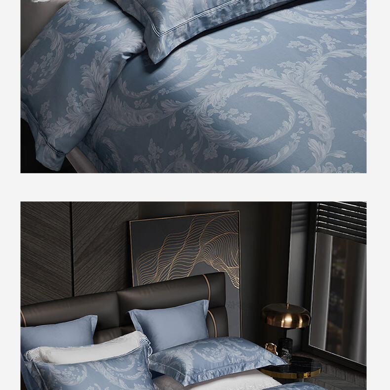 BEYOND Home Textiles, 140-Count Xinjiang Long-Staple Cotton Four-Piece Luxury Light Luxury Pure Cotton Bedding Set, Manryia 180cm Home Living Room 5