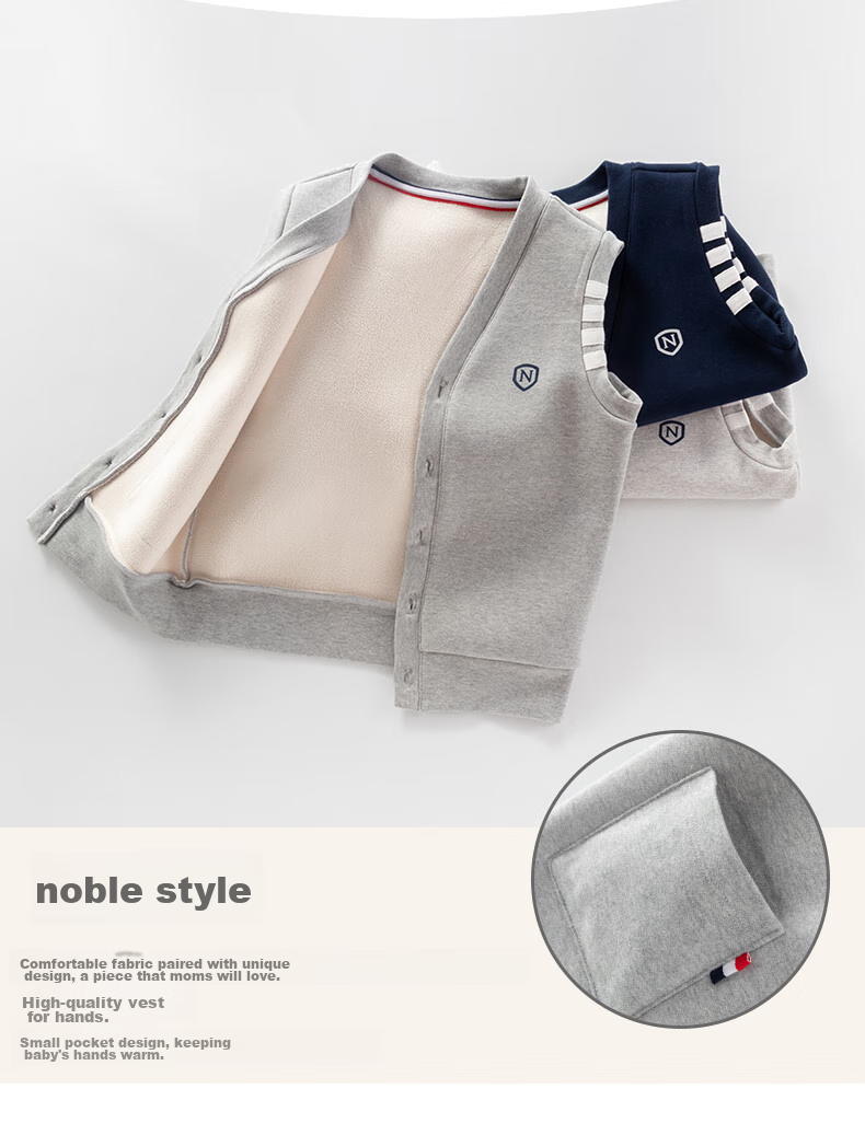 NUBIWU Children's Vest, Boys' Waistcoat, Big Kids' Outer Wear Vest, Boys' Spring Style Sleeveless Jacket Clothing 5