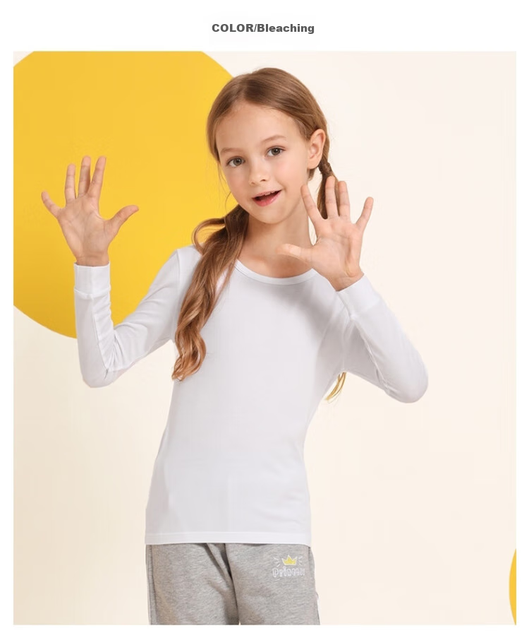 Baleno Children's Spring And Summer Round Neck Underwear Long Sleeve Base Layer for Boys And Girls 82817012 01W White 110cm 11