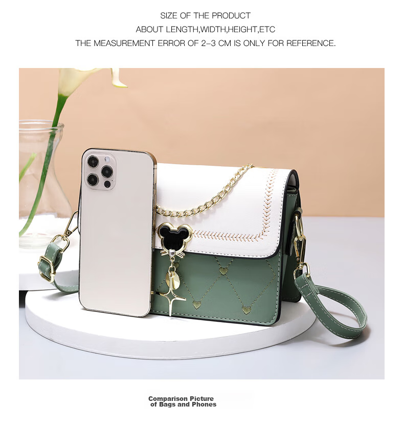 Aiqinghai Leather Handbag, Women's Crossbody Bag, Shoulder Bag, Small Square Bag, Brand Gift for Wife's Birthday, 520 Gift for Girlfriend 10